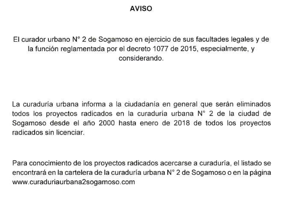 Curaduria Urbana Nº2 Sogamoso